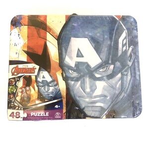 Marvel Avengers CAPTAIN AMERICA 48pc 12.5" x 15" Jigsaw Puzzle in Lunchbox